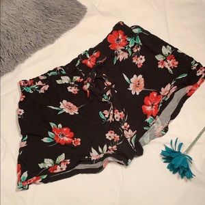black floral shorts